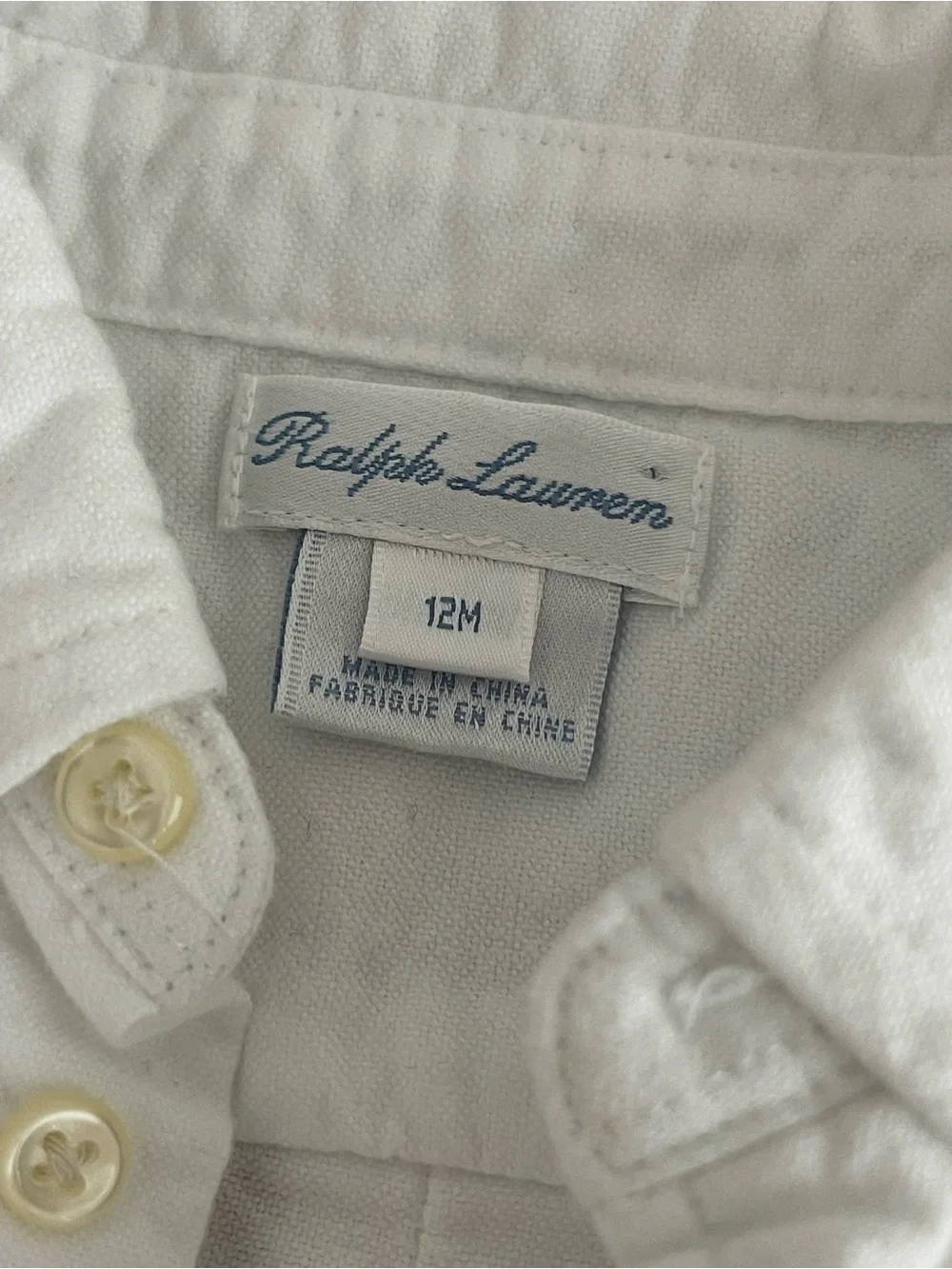 Baby boys Ralph Lauren white Oxford Shirt size 12m